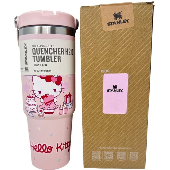 Stanley Hello Kitty Quencher H2.0 Tumbler 30oz Pink Stainless Steel - Picture 2 of 5